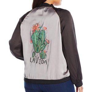 Melissa McCarthy Seven7 Reversible Bomber Jacket La Vida 2X